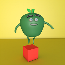 The Surprised Apple  Ein Projekt aus dem Bereich 3D, Design von 3-D-Figuren und 3-D-Modellierung von Muslim Aqeel - 19.04.2021
