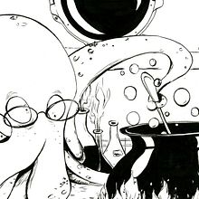 Laboratorio submarino . Ilustrație tradițională & Ilustrație cu cerneală de Iria Sara - 04.15.2018