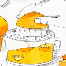 Bébete el zumo! Que se te van las vitaminas!. Un progetto di Illustrazione tradizionale e Illustrazione infantile di Iria Sara - 01.01.2021