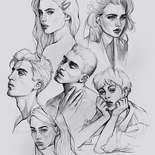 Digital portrait sketches. Digital Drawing, and Portrait Drawing project by Gabriela Niko - 04.19.2021