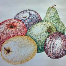 Puntillismo frutal. Fine Arts, Artistic Drawing, and Painting project by Mik Rod - 12.31.2019
