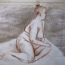 Modelo en vivo. Drawing, Figure Drawing, Pencil Drawing, and Portrait Drawing project by Mik Rod - 12.31.2019