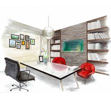Sketches of interiors. Artistic Drawing, Pencil Drawing, Sketchbook, and Watercolor Painting project by Martina Coppola - 06.19.2018