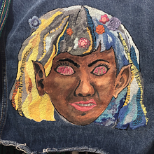 Portrait Movement on Denim Jacket (Painting X Embroidery). Un proyecto de Bordado y Artesanía de Vianca Domdom - 08.03.2021