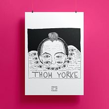 Thom Yorke . Traditional illustration project by Mariana en las formas - 10.01.2020