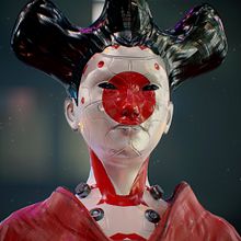 CYBER GEISHA BY OSCAR CREATIVO. Een project van 3D, 3D-animatie, Digitale architectuur,  Creativiteit, Videogame-ontwikkeling, Digitale tekening,  3D-ontwerp, Digitaal ontwerp, Digitale illustratie,  3D-modellering y Videogames van Oscar Creativo - 20.04.2021