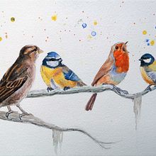 My project in Artistic Watercolor Techniques for Illustrating Birds course. Watercolor Painting project by sonja23 - 04.20.2021