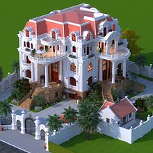 Thiết kế kiến trúc dinh thự 5 tầng cao cấp kiểu pháp tuyệt đẹp. 3D project by Kiến Trúc AVI - 04.20.2021