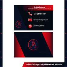 Diseño de tarjeta de presentación personal.. Een project van  Br, ing en identiteit,  Ontwerp y Grafisch ontwerp van Andres Sequera - 20.04.2021