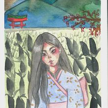 Meu projeto do curso: Ilustração em aquarela com influência japonesa. Een project van Traditionele illustratie van Heluize Freitas - 20.04.2021