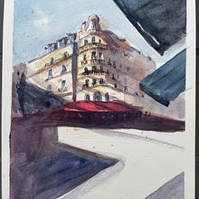 My project in Architectural Sketching with Watercolor and Ink course. Architecture, and Watercolor Painting project by Louise Johnson - 04.20.2021