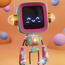 Cute Robot ❤. Projekt z dziedziny 3D, Animacje 3D, Projektowanie postaci 3D,  Modelowanie 3D, Animacja postaci, Projektowanie postaci, Tworzenie gier wideo, Gr i komputerowe użytkownika Yulia Sokolova - 20.04.2021