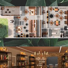 Meu projeto do curso: Design de interiores para restaurantes. Een project van Retailontwerp van Carla Saad - 20.04.2021
