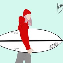 me and my wakesurf board. Un progetto di Illustrazione digitale e Illustrazione tradizionale di Tanya Meschcerina - 20.04.2021