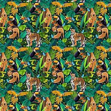 Jungle pattern. Digital Illustration, and Pattern Design project by German Parada Díaz - 04.20.2021