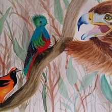 MI COMPOSICIÓN: ENCUENTRO CON EL ÁGUILA. Un progetto di Pittura ad acquerello di cintyaortizlemos - 21.04.2021