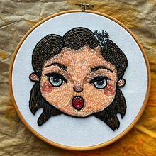Mi Proyecto del curso: Retratos bordados en pedrería. Un proyecto de Artesanía, Bordado, DIY e Ilustración tradicional de Amaia Acilu - 21.04.2021