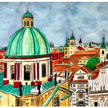 My project in Pictorial Sketchbook with Gouache course. Architectural Illustration project by Lenka Benešová - 04.21.2021