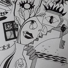 Selfportrait. Un proyecto de Dibujo e Ilustración con tinta de Efi Tsougeni - 21.04.2021