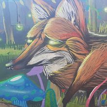 Painel mural, Floresta magica.. Un progetto di Street Art, Belle arti, Illustrazione tradizionale e Illustrazione botanica di Diogo Gomes da Silva - 22.04.2021