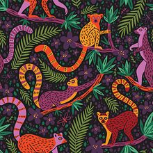Dark Jungle. Children's Illustration, Digital Illustration, Pattern Design, and Vector Illustration project by Yuliia Bahniuk - 11.24.2020