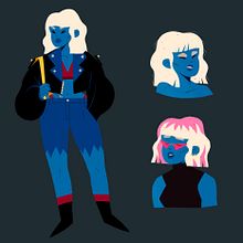 Polly Blue & Charong. Concept Art, e Design de personagens projeto de Elena Serrato - 23.04.2021