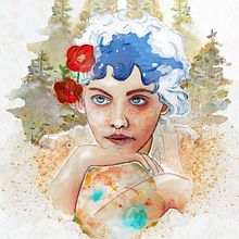 My project in Illustrated Portrait in Watercolor course-Misty Lady . Lukisan Cat Air proyek oleh Katarzyna Raźny - 04.23.2021