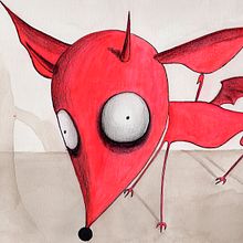 Homenaje a Tim Burton: Devil Dog. Ilustração tradicional, Pintura em aquarela, Desenho, Desenho a lápis, e Desenho artístico projeto de Silvia Villanueva Olivo - 16.03.2021