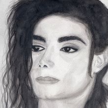 MJ black & white. Ilustração tradicional, Pintura em aquarela, Desenho a lápis, e Desenho projeto de Silvia Villanueva Olivo - 03.10.2020