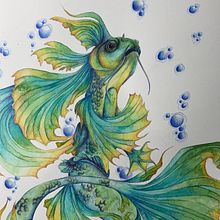 My first union of aquarel and pencil. Next step, only pencil! Thank you so much for your teachings!. Projekt z dziedziny  R i sunek użytkownika barbarabaert - 24.04.2021