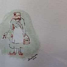 My project in Watercolor Illustration with Japanese Influence course. Traditional illustration, Drawing, and Watercolor Painting project by BlueCorvine - 04.22.2021