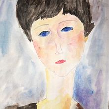 Il mio progetto del corso: Copio e rielaboro un’opera di Modigliani.. Traditional illustration, Design, Fine Arts, Painting, Creativit, Creating with Kids, and Sketchbook project by lucia_menato - 04.24.2021