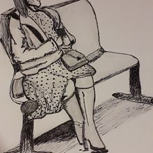 Waiting . Projekt z dziedziny Trad, c, jna ilustracja, Projektowanie postaci, Komiks, Sketching, Sketchbook,  R i sunek atramentem użytkownika Lydia Veneri - 24.04.2021