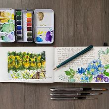 My project in Watercolor Travel Journal course. Un projet de Illustration traditionnelle, Beaux Arts, Peinture, Esquisse , Aquarelle , et Carnet de croquis de Brittny - 21.04.2021