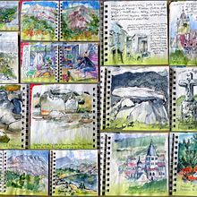 Travel Journal Sketchbook. Een project van Sketchbook van Alena Prosecova - 25.04.2021