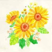 Sunflowers. Watercolor Painting project by Rhuriko Cayabyab - 04.25.2021