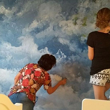 Arte em parede - pintura, fitas e desenhos. Painting, Design, and Concept Art project by Renata Dantas R Sachs - 04.26.2021