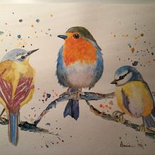 Mon projet du cours : Techniques artistiques d'aquarelle pour illustrer les oiseaux. Een project van Aquarelschilderen van Annie de la Sablonnière - 26.04.2021