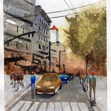 Mi Proyecto del curso: Paisajes urbanos en acuarela. Architecture, Street Art, and Watercolor Painting project by Silvia Martinez de Dalmau - 04.27.2021