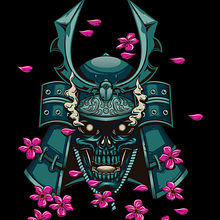 Skull Samurai. Ilustração tradicional, Publicidade, Design de personagens, Ilustração vetorial, Design de cartaz, Ilustração digital, e Estampagem projeto de André Mendonça - 26.04.2021