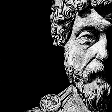 Marco Aurelio. Ilustração tradicional, Desenho, Desenho de retrato e Ilustração com tinta projeto de Begoña Blázquez Parro - 28.04.2021