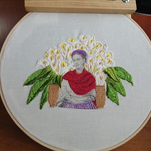 Frida entre calas. . Embroider project by Maria - 04.29.2021