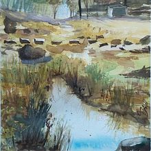 Mein Kursprojekt: Natürliche Aquarelllandschaften. Watercolor Painting project by Irmgard Ariallah - 05.03.2021