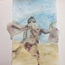 Women emotion Covered Herself with Eco Print Flower Fabric . Projekt z dziedziny Concept art użytkownika Shivangi Dwivedi - 02.05.2021