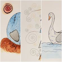 The Ugly Duckling – H.C. Andersen. Un proyecto de Pintura acrílica, Ilustración botánica, Ilustración infantil, Dibujo, Ilustración tradicional, Ilustración naturalista				, Pintura, Dibujo a lápiz, Dibujo de Retrato, Dibujo realista, Sketchbook, Diseño de tatuajes y Pintura a la acuarela de gizem aldanmaz - 02.05.2021