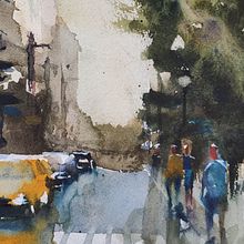 Mi Proyecto del curso: Paisajes urbanos en acuarela. Watercolor Painting project by Edith Sarubilo - 05.03.2021