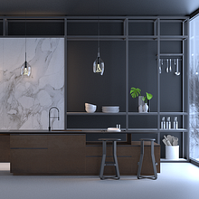 Kitchen. Un progetto di 3D, Architettura, Architettura d'interni, Scenografia, Creatività, Modellazione 3D, Interior Design, Architettura digitale, Progettazione 3D, Interior Design e ArchVIZ di Héctor Perna Vila - 16.04.2021