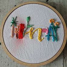 Meu projeto do curso: Técnicas básicas para bordado de letras. Embroider, and Textile Design project by Iná Ortega - 05.03.2021
