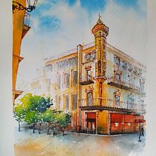 Mi Proyecto del curso: Dibujo arquitectónico con acuarela y tinta. Projekt z dziedziny  R, sunek art, st i czn użytkownika Isabel Granados - 03.05.2021