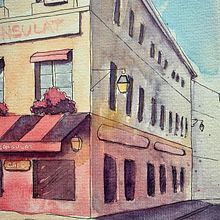 My project in Architectural Sketching with Watercolor and Ink course. Un progetto di Animazione 2D di Stephanie Norman - 03.05.2021